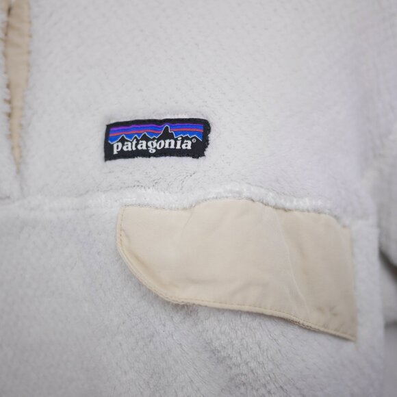 PATAGONIA Women's XL - Off White cream fleece pullover jacket Snap-T medium pile - Picture 8 of 11